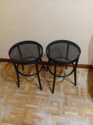 Juego de 2 banquetas de metal negras