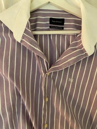 Camisa Pedro del Hierro Rayas Morado/Blanco Talla