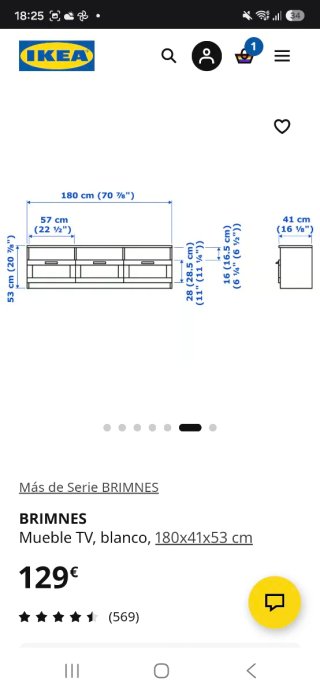 Mueble TV Brimnes Ikea