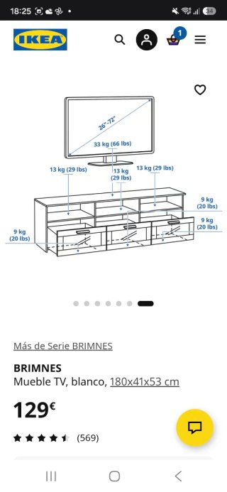 Mueble TV Brimnes Ikea