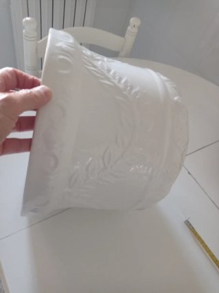 Macetero grande de cerámica blanco