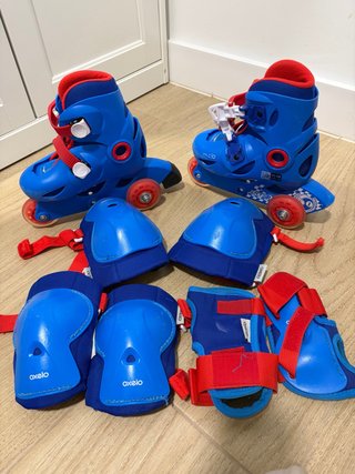 Patines en línea Oxelo azules y rojos
