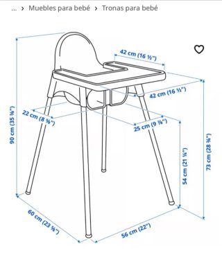 Trona Ikea Antilop + 2 cojines + protector