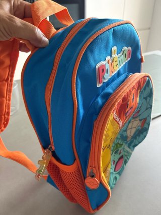 Mochila Escolar Pokémon Azul Naranja
