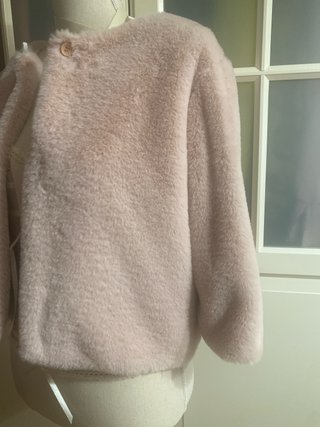 Chaqueta pelo sintético rosa