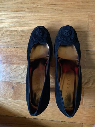 Zapatos Mascaró Angelis Ante Negro con Flor