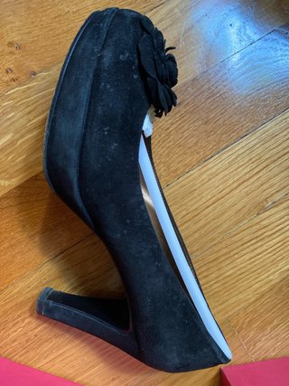 Zapatos Mascaró Angelis Ante Negro con Flor
