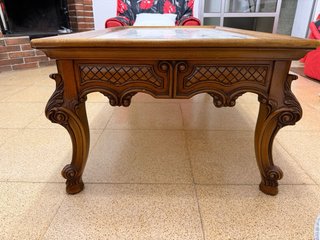 Mesa de centro madera y mármol