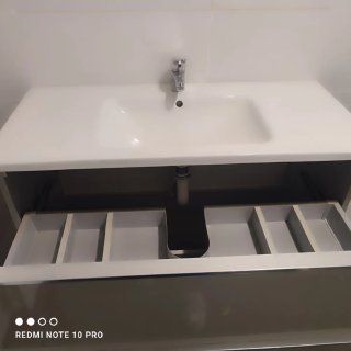 Mueble de baño Salgar 1m beige y blanco