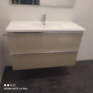 Mueble de baño Salgar 1m beige y blanco