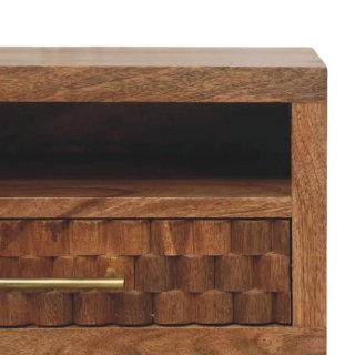 Mesita de noche tallada a mano - Madera de mango