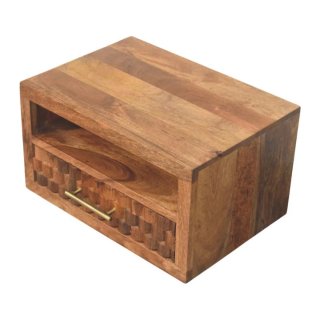 Mesita de noche tallada a mano - Madera de mango