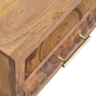 Mesita de noche tallada a mano - Madera de mango