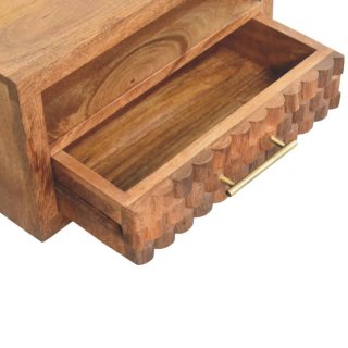 Mesita de noche tallada a mano - Madera de mango