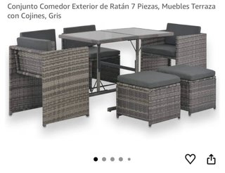 Conjunto Comedor Exterior Ratán 7 Piezas