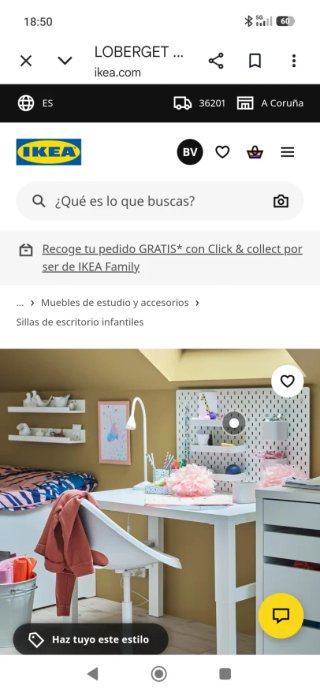 Silla infantil LOBERGET / SIBBEN blanca