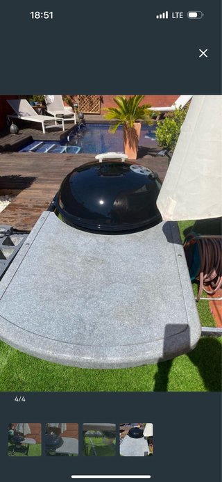 Barbacoa Weber con Mesa,ruedaskit encendido, funda