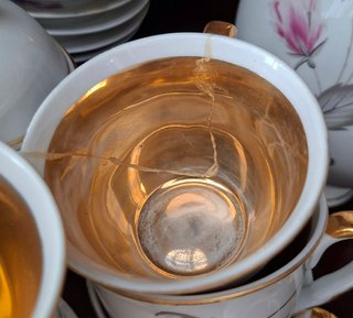 Set caffè vintage San Claudio modello 3421 in oro