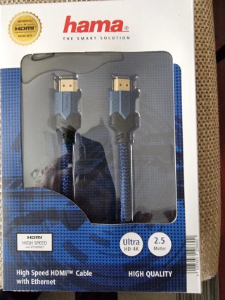 Cable HDMI 2.0 Hama 2.5m Ultra HD-4K
