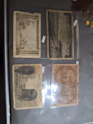 4 Billetes Antiguos Guinea y Mali