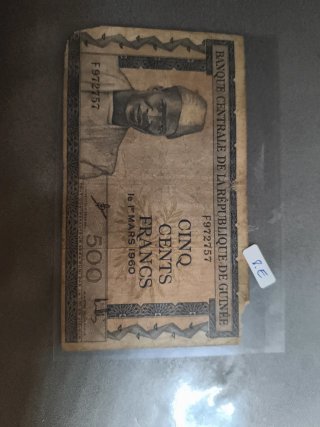 4 Billetes Antiguos Guinea y Mali