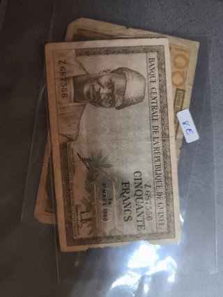 4 Billetes Antiguos Guinea y Mali