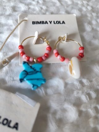 Pendientes Bimba y Lola Abalorios, tortuga y conch