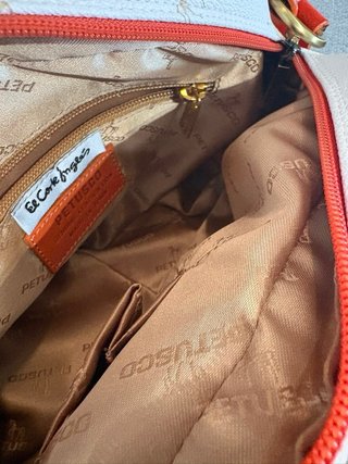 Bolso Petusco Mujer Blanco y Naranja
