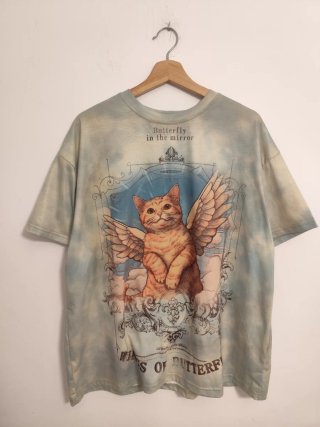 Camiseta Oversize Gato Naranja