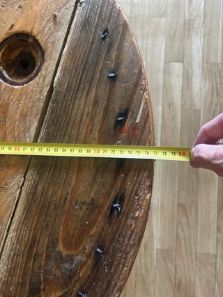 Mesa de centro bobina madera artesanal