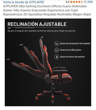 Silla Escritorio Gaming Ergonómica GTPLAYER