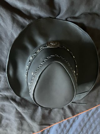 Sombrero Vaquero Cuero Negro Hebilla Motera