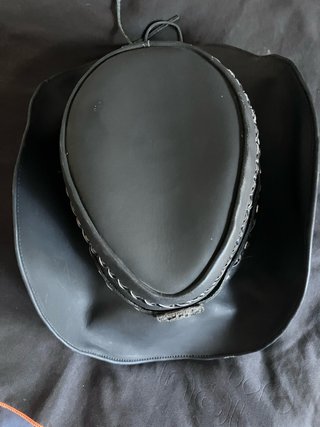 Sombrero Vaquero Cuero Negro Hebilla Motera