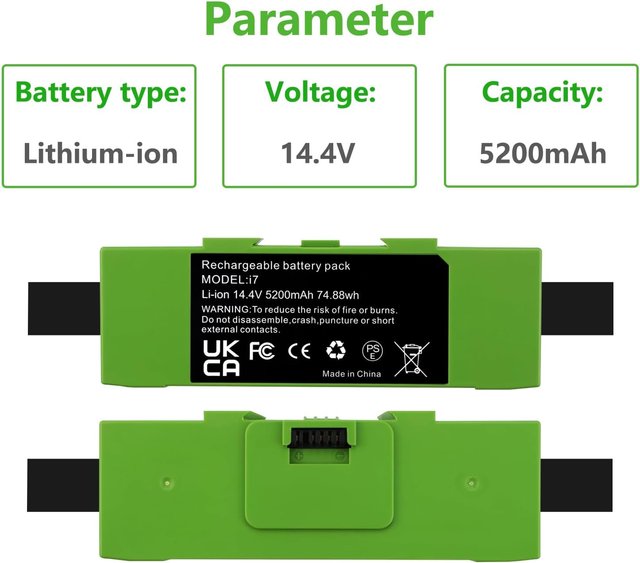 SLODA Batería 5200mAh 14.4V Roomba i e Series