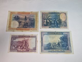 LOTE BILLETES PESETAS 1925 1928