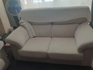 Conjunto sofás 2 y 3 plazas tela beige