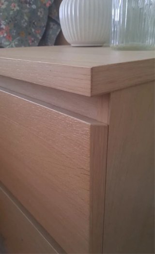 Mesita Noche Ikea 2 Cajones Chapa Roble