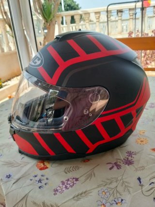 Casco HJC Negro y Rojo talla M