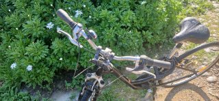 Bicicleta urbana negra y plateada