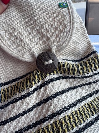 Mochila Artesana Brasil Coco Beige Multicolor