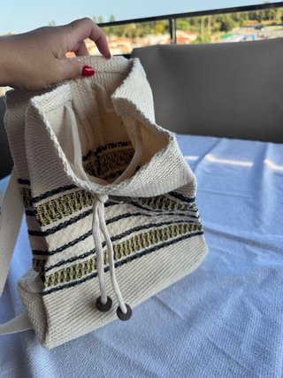 Mochila Artesana Brasil Coco Beige Multicolor