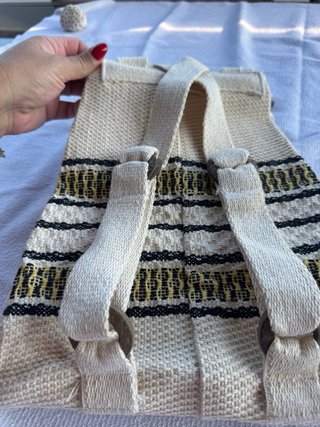 Mochila Artesana Brasil Coco Beige Multicolor