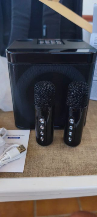 Karaoke Portátil con 2 Micrófonos