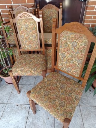 Set 6 Sedie Legno Tessuto Floreale