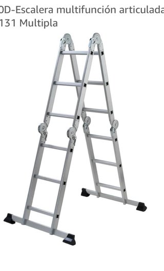 Escalera aluminio multiusos plegable con plataform