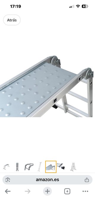 Escalera aluminio multiusos plegable con plataform