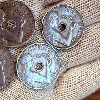 Lote 5 Monedas 25 Céntimos 1934 República Española