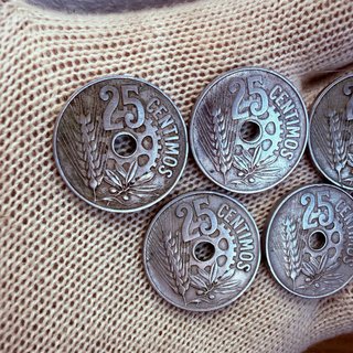 Lote 5 Monedas 25 Céntimos 1934 República Española