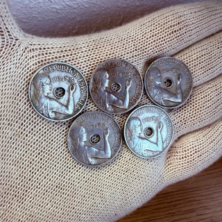 Lote 5 Monedas 25 Céntimos 1934 República Española