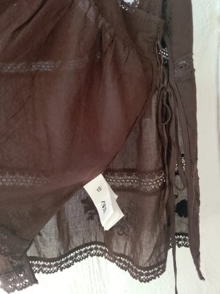 Blusa Zara tirantes encaje S/36